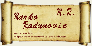 Marko Radunović vizit kartica